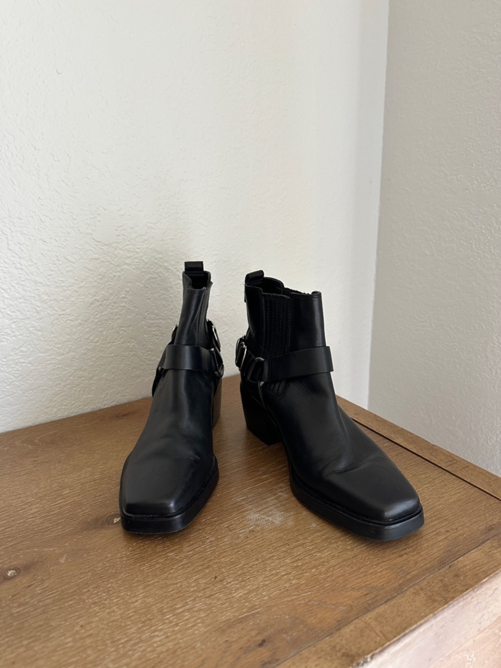 Sam Edelman Bellamie Bootie Black Harness Moto Boot Leather Ankle Sz 7 - Picture 2 of 6